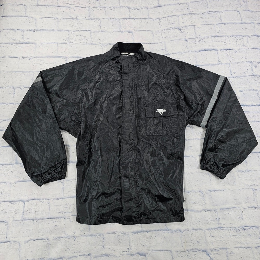 Nelson Rigg Weatherpro Rain Jacket Mens L Black Waterproof Reflective Moto Gear
